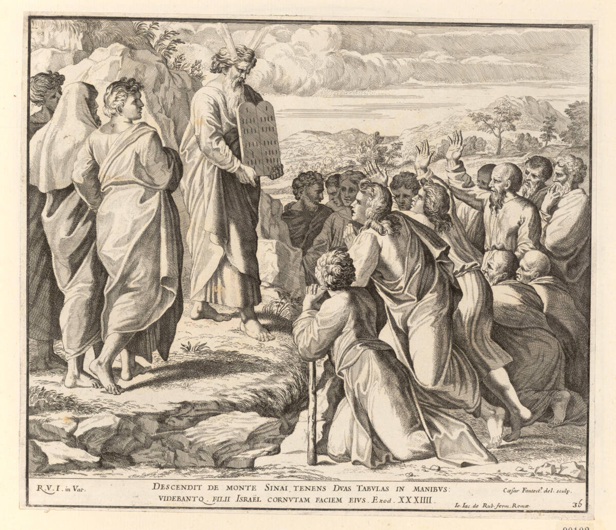 Moses zeigt die Gesetzestafeln, CesareFantetti, 1675