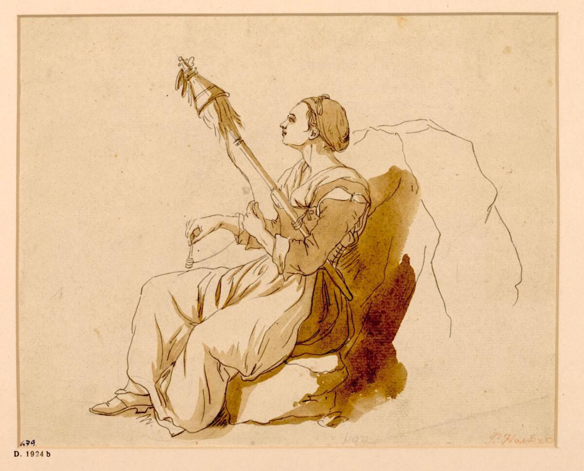 Jakob Philipp Hackert, Spinnendes Mädchen, Inv. Nr.: 29679