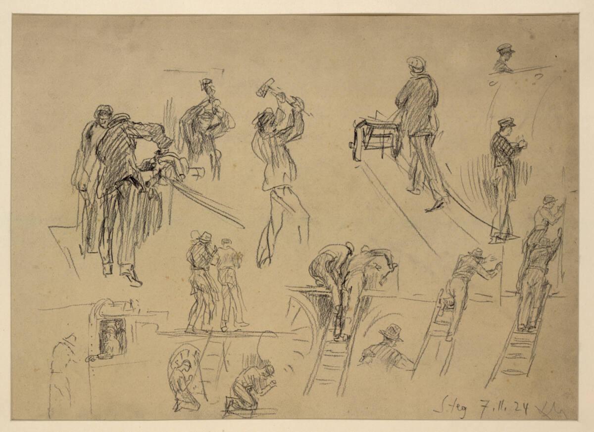 Ludwig Michalek, Studie: Verschiedene Arbeiter, Inv. Nr.: 29724