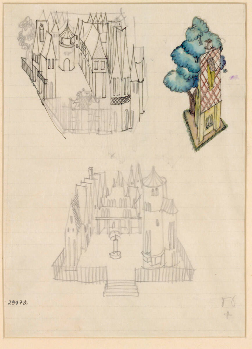 3 architektonische Entwürfe, Dagobert Peche