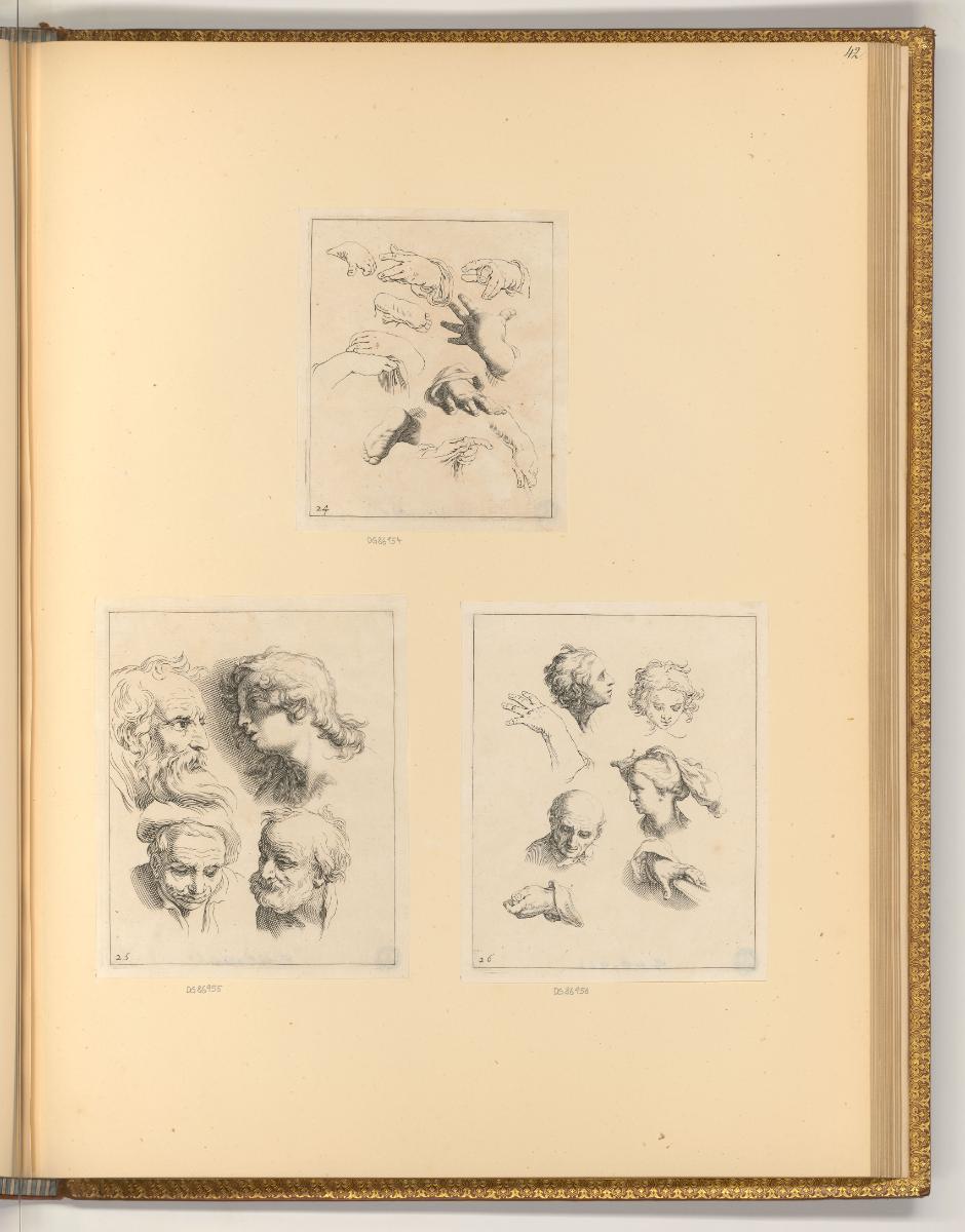 Abraham Bloemaert. Piéces gravées par Fréderic Bloemaert., Zeichenbuch, Kopf- und Handstudien, …