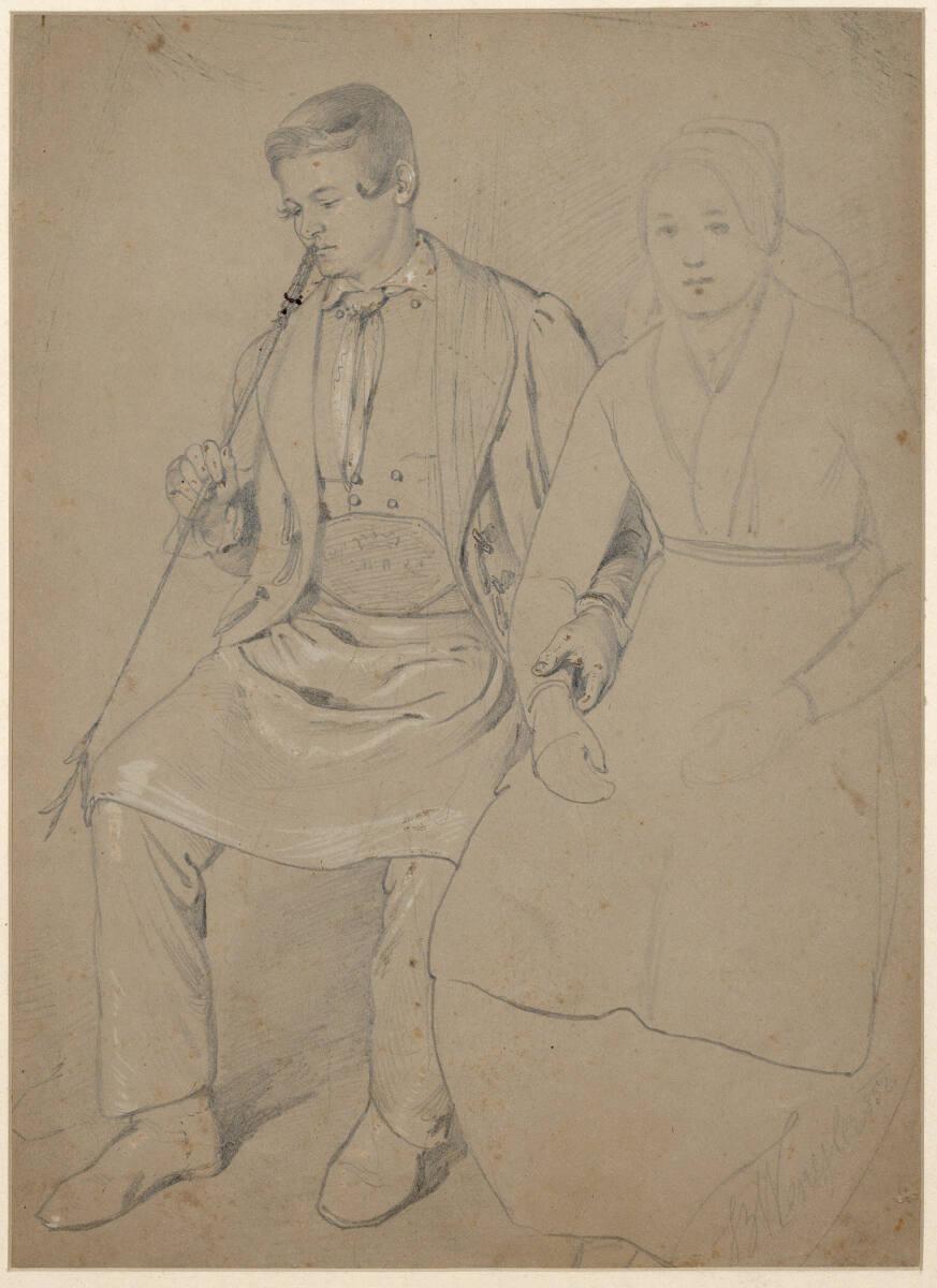 Johann Baptist Wengler, Sitzendes Brautpaar, Inv. Nr.: 30063