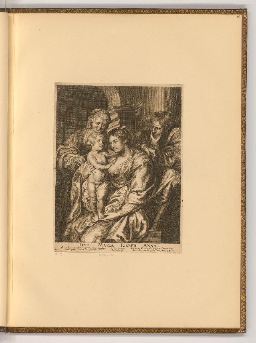Pierre Paul Rubens Vol. VII. Pièces par des Graveurs du dix-septieme Siècle, Heilige Familie mi…