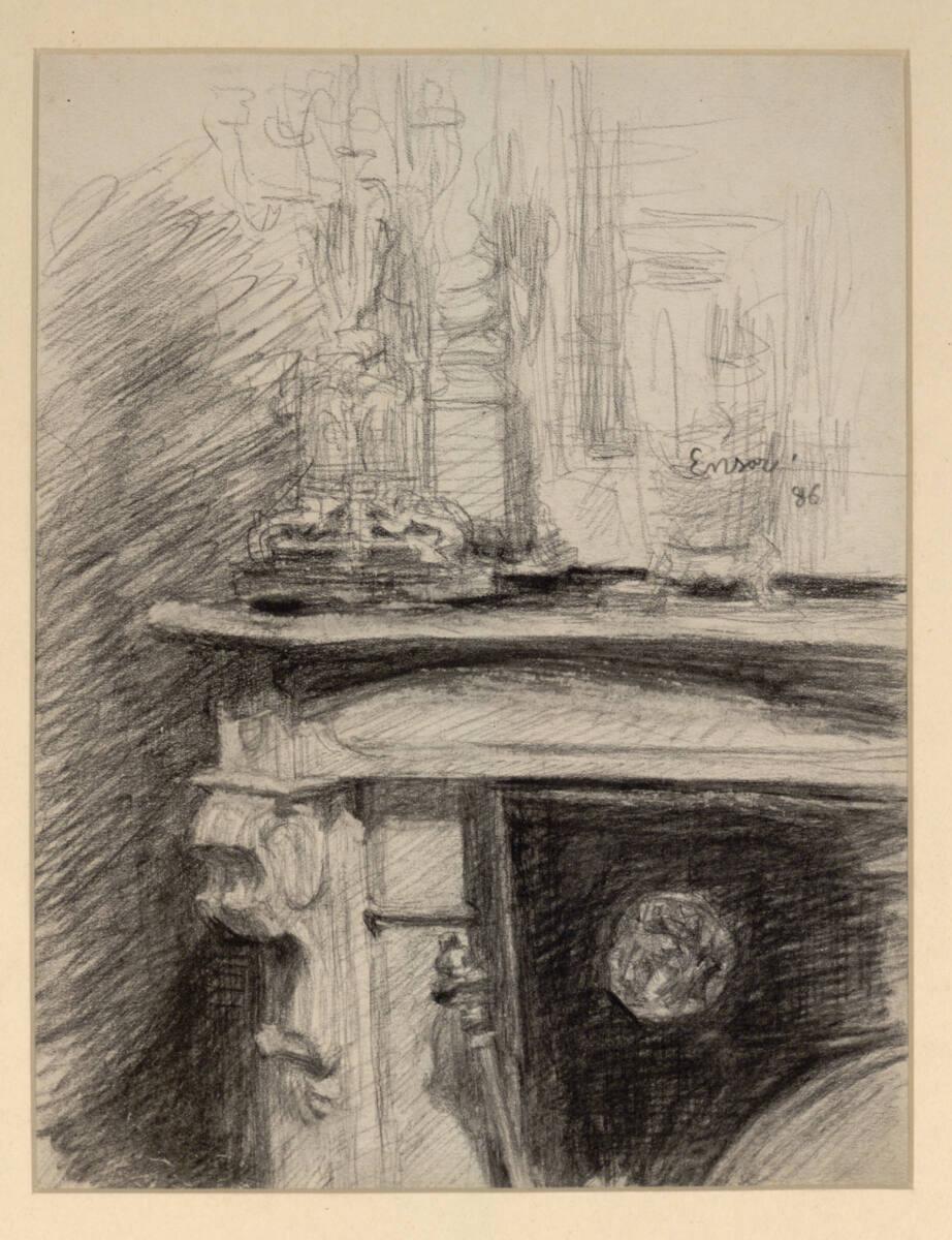 James Ensor, Kamin mit Leuchter, Inv. Nr.: 30189