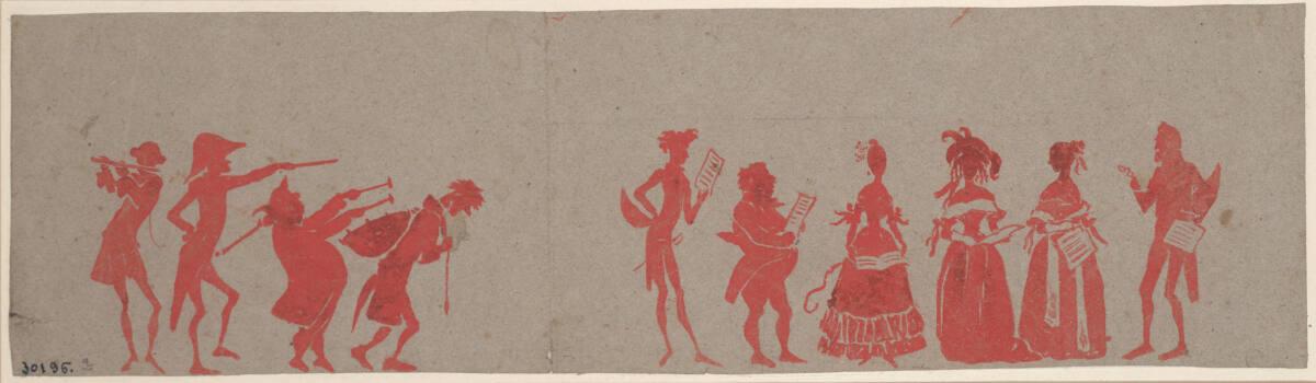 Moritz von Schwind, Silhoutte von Musikanten, Inv. Nr.: 30195a