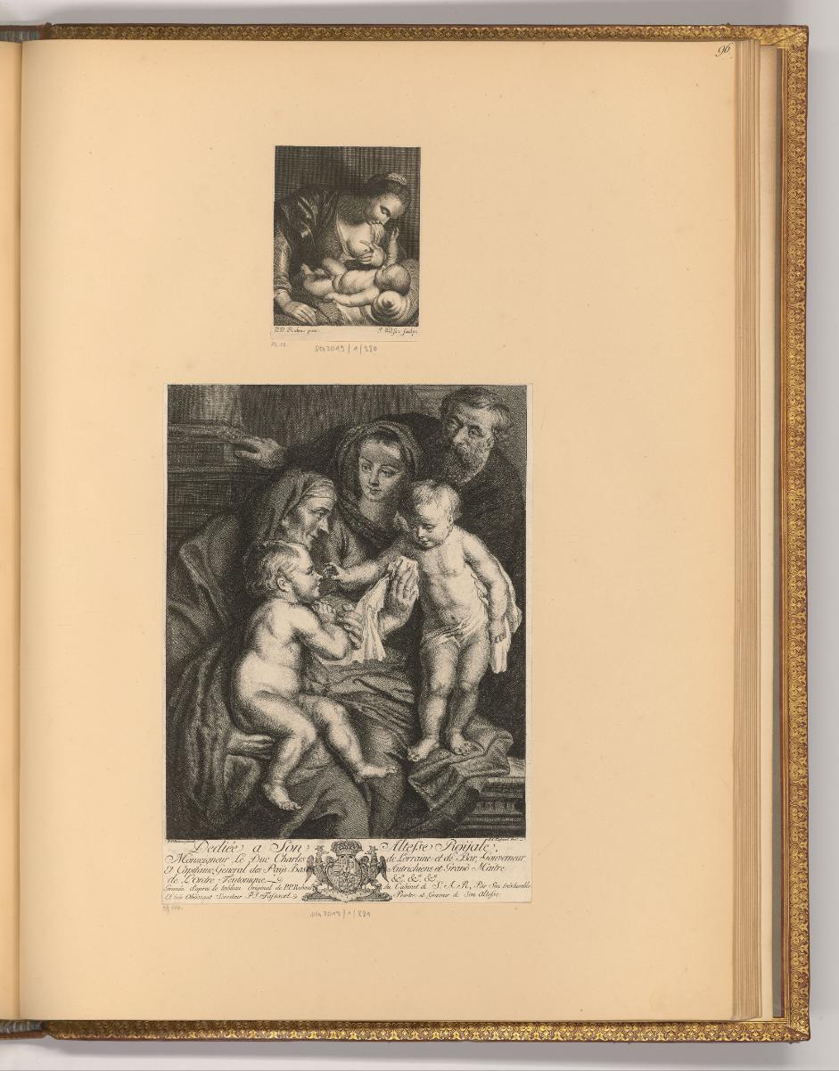 Pierre Paul Rubens Vol. IX. Par différens graveurs du XVIII. Siècle., Maria lactans; Heilige Fa…