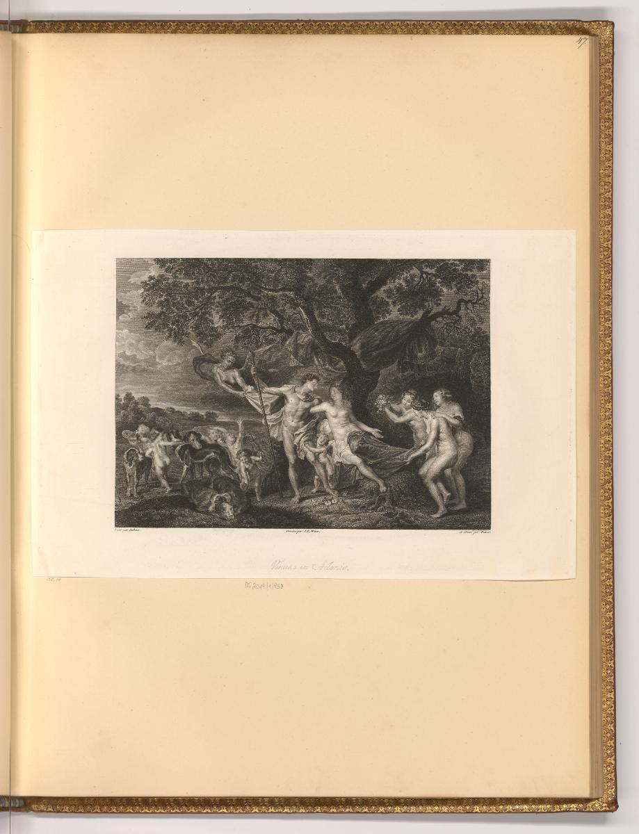 Pierre Paul Rubens Vol. X. par différents graveurs du XVIII. Siècle, Venus und Adonis, Inv. Nr.…