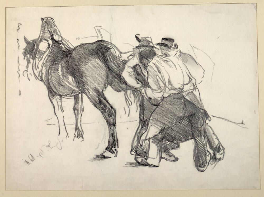 Hans Frank, Beim Hufschmied, Inv. Nr.: 30238