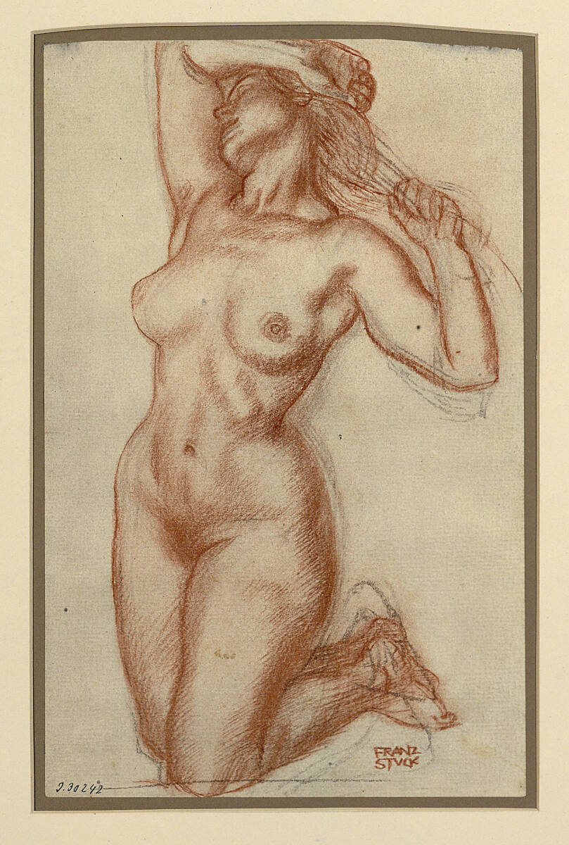 Weibliche Aktstudie zum "Inferno", Franz von Stuck