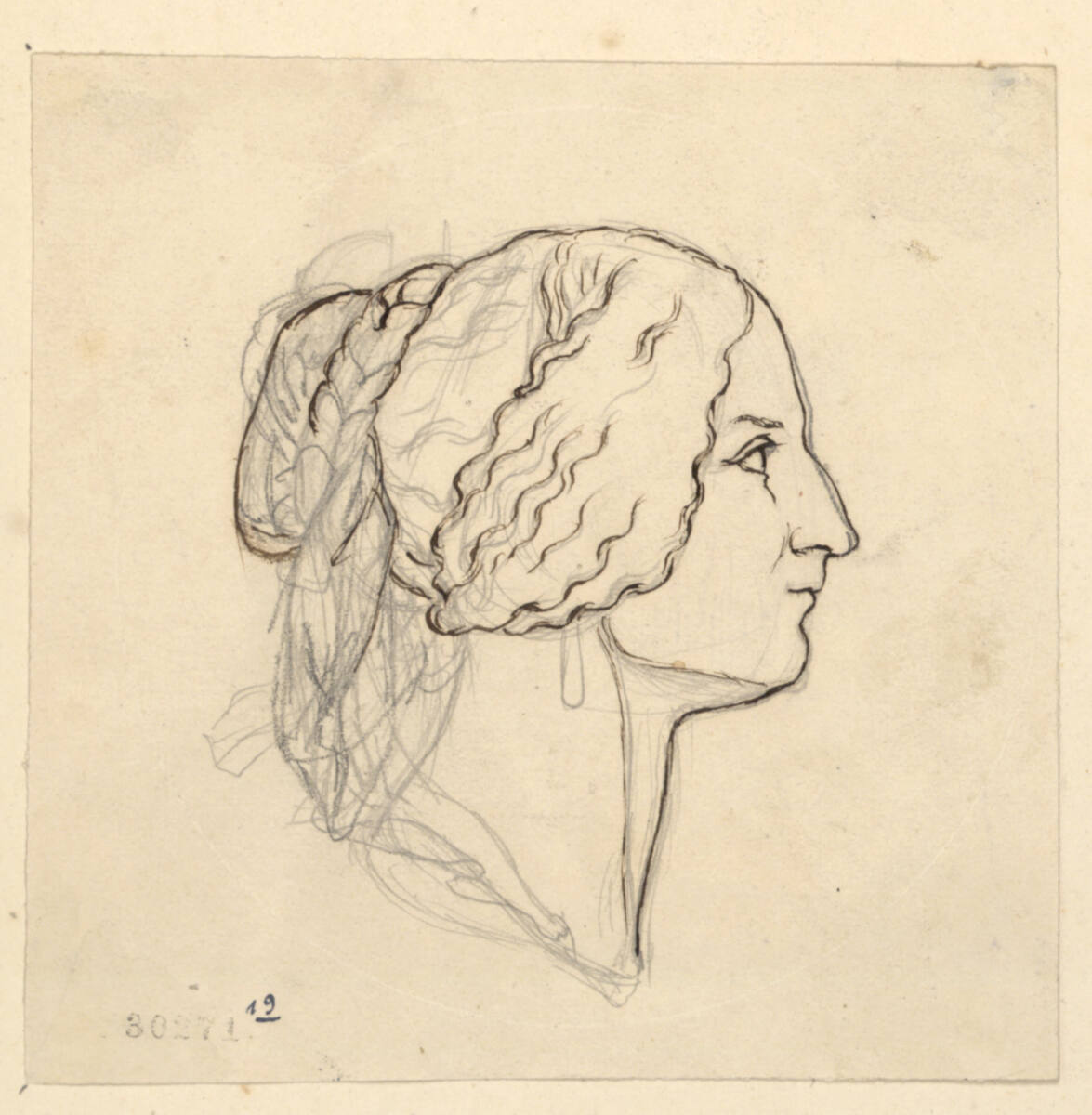 Frauenkopf im Profil, Rudolf Weyr