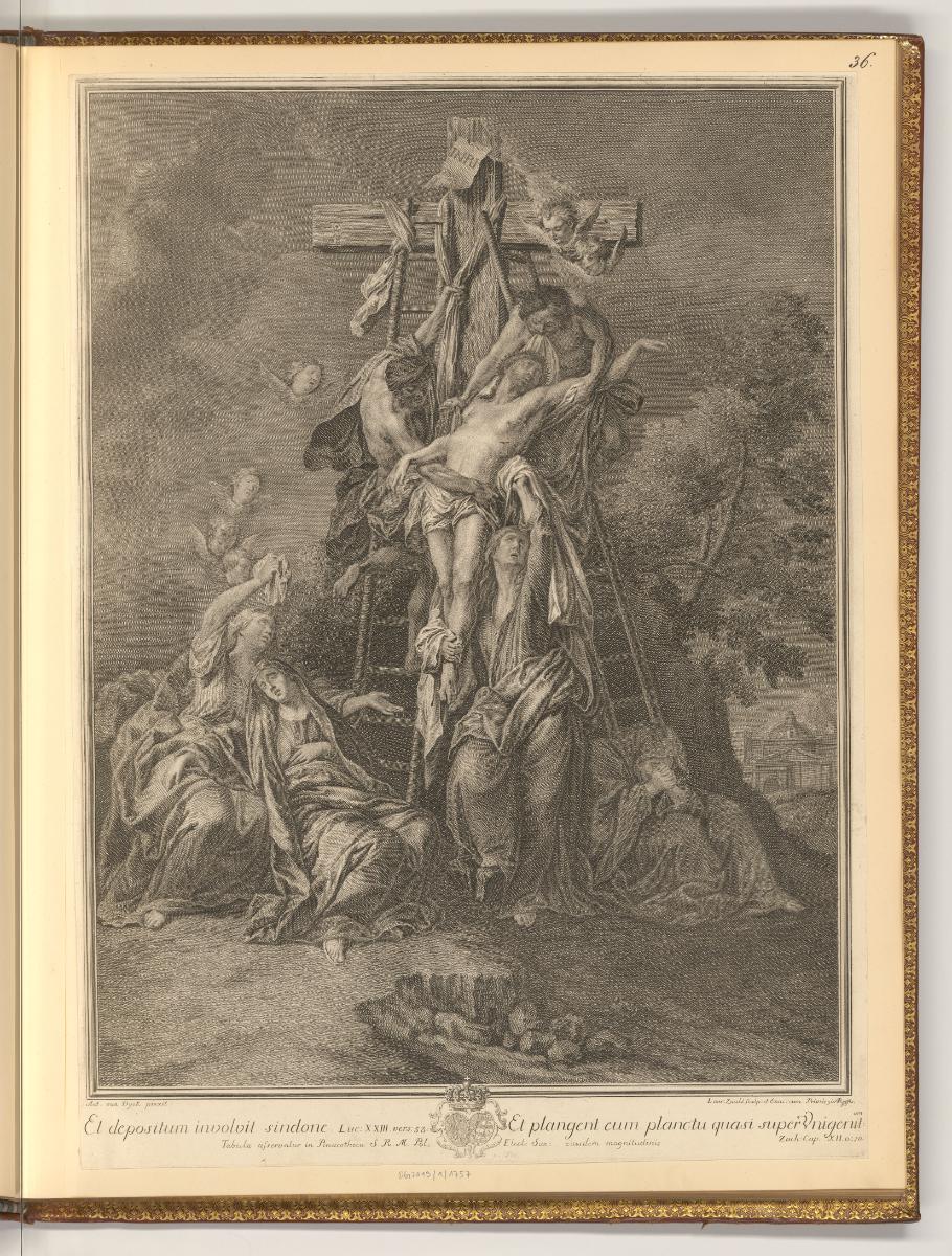 Antoine van Dyck Vol. III. Pièces par différens graveurs du XVIIIe. Siècle., Kreuzabnahme, Inv.…