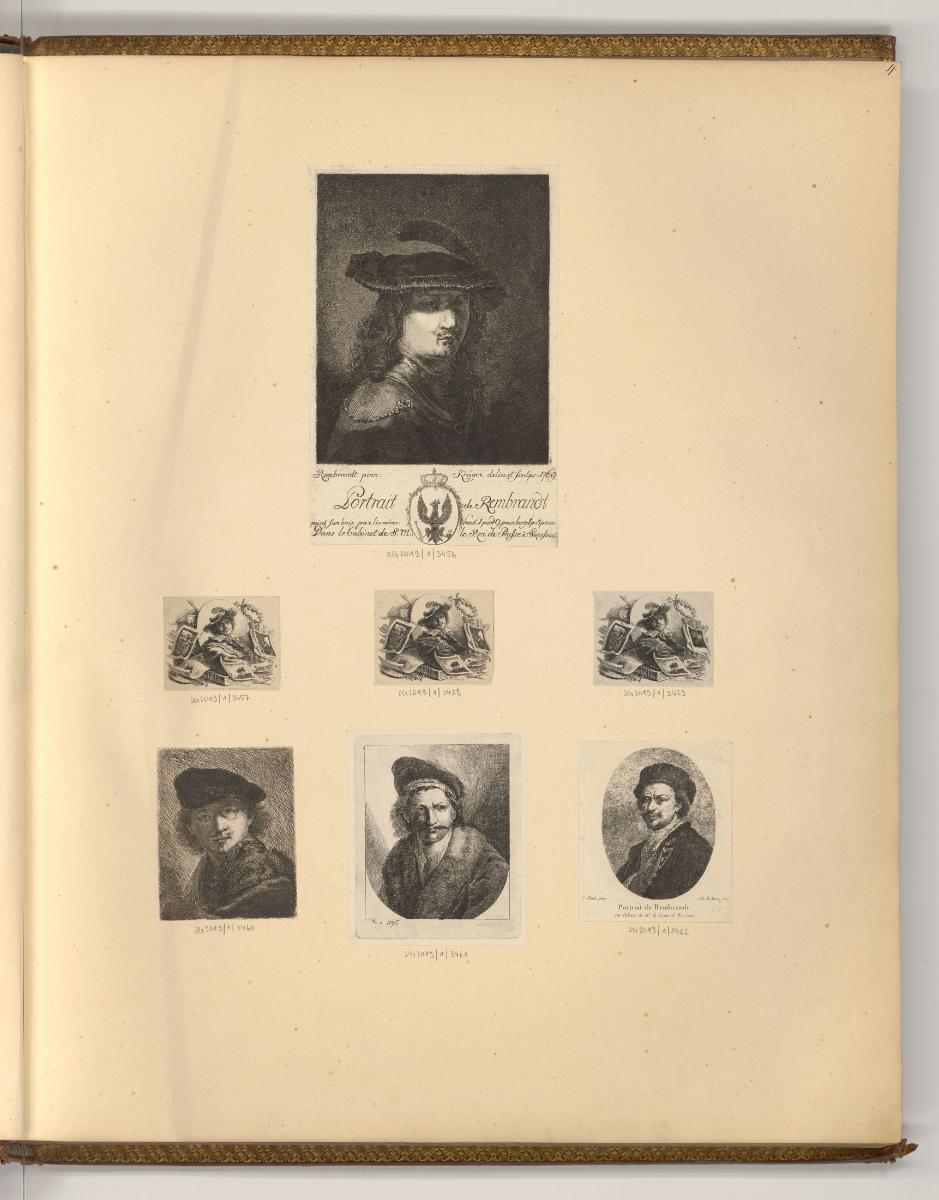 Rembrandt. Piéces gravées par différens maitres sur les dessins et les tableaux de Rembrandt. V…