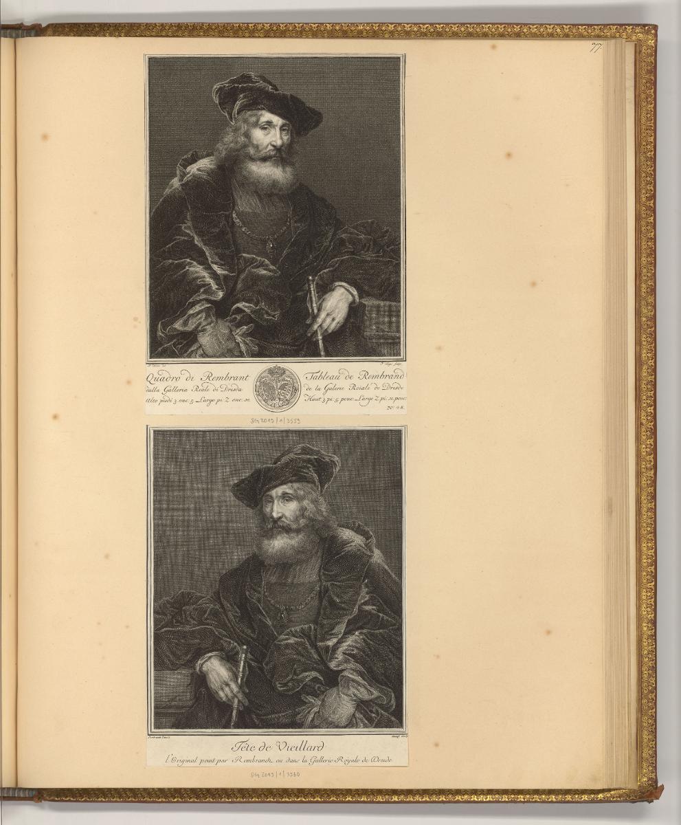 Rembrandt. Piéces gravées par différens maitres sur les dessins et les tableaux de Rembrandt. V…