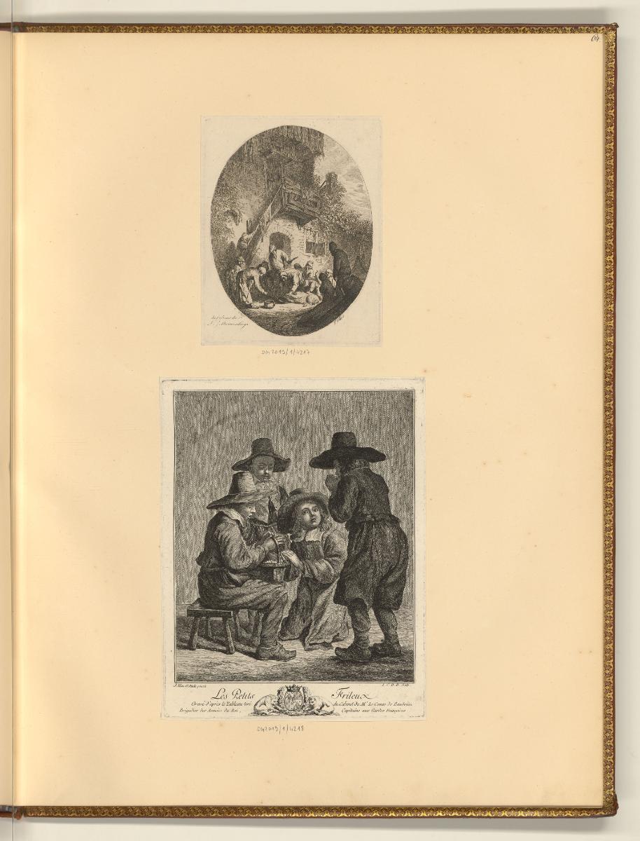 Adrian et Isaak van Ostade, Schlachtszene vor einem Haus; Kinder um einen Korb, Inv. Nr.: Holla…