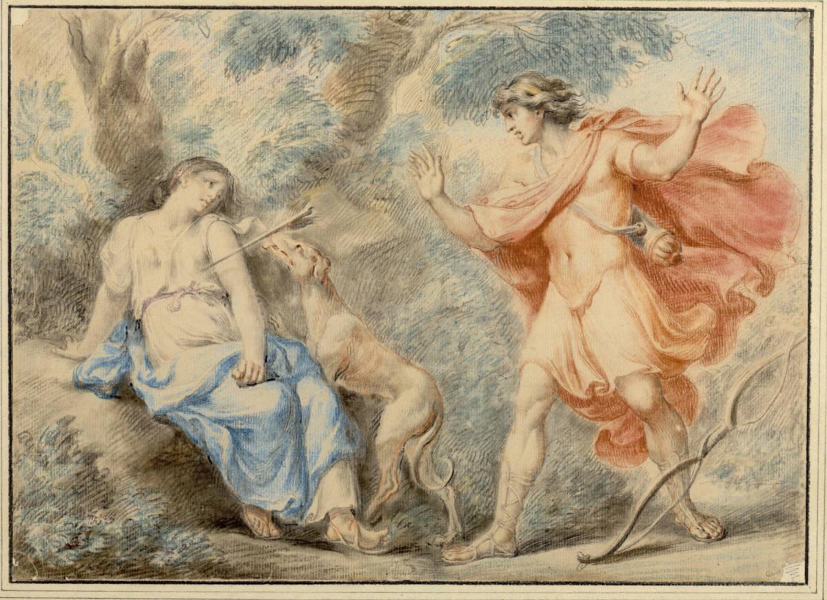 Giovanni Battista Cipriani, Kephalos und Prokris. (Kephalus läuft entsetzt von rechts her auf s…