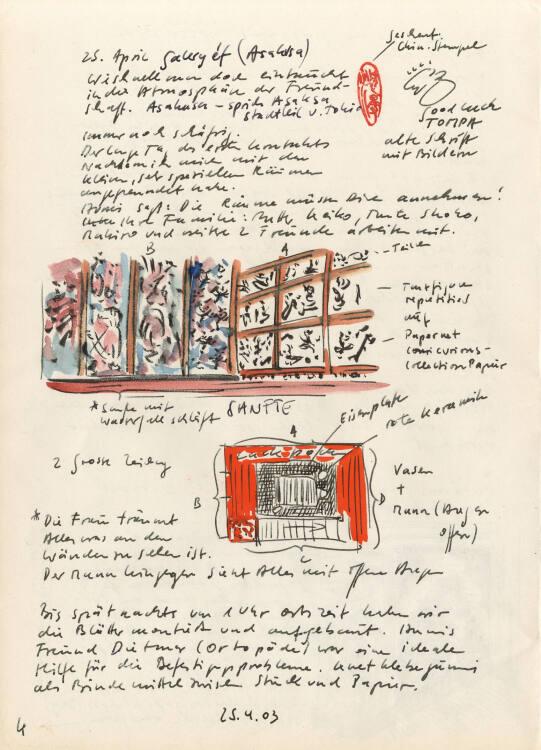 Roman Scheidl, Reisetagebuch über eine Japanreise im Jahr 2003 - Seite 4, Inv. Nr.: 47845/4