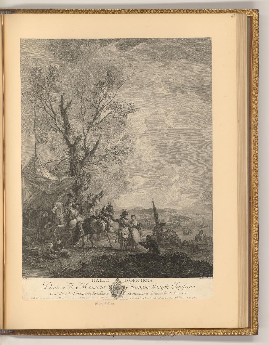 Philippe Wouwermans Vol. I., Die Rast der Offiziere, Inv. Nr.: Holland nach Sektionen II/57, H/…