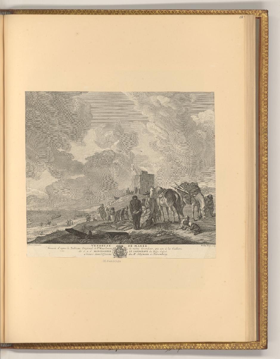 Philippe Wouwermans Vol. I., Die Fischverkäuferin, Inv. Nr.: Holland nach Sektionen II/57, H/II…