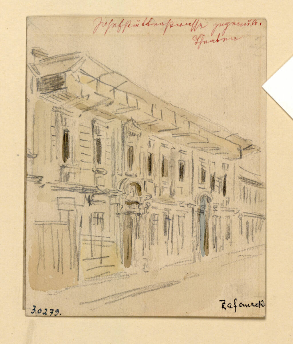 Haus in der Josefstädterstrasse gegenüber dem Theater, Gustav Zafaurek