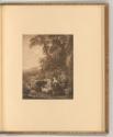 Nicolas Berghem. Vol. II., Landschaft mit zwei Hirten und einer Frau mit Kind am Wasser, Inv. N…