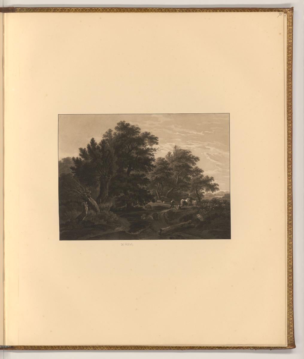 Salomon et Jakob Ruisdael. Reinier de Vries. Meindert Hobbema. Dekker. C. Dubois., Waldweg mit …