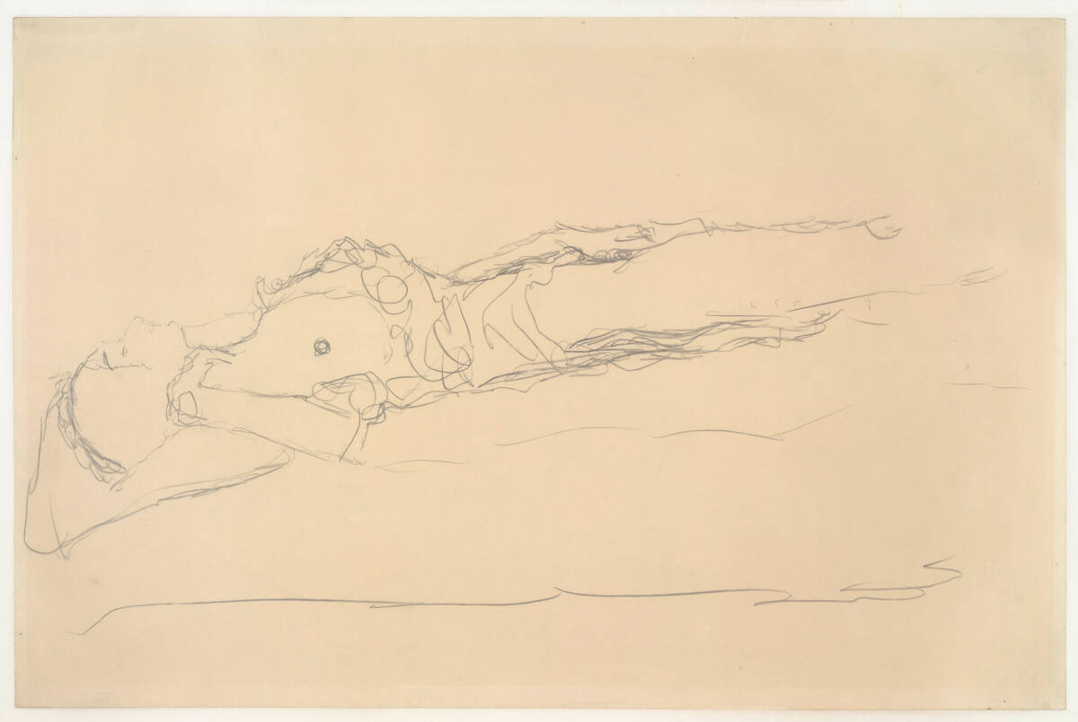 Liegender Halbakt, Gustav Klimt, 1916–1917