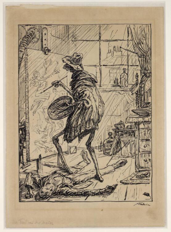 Alfred Kubin, Der Tod und der Maler, Inv. Nr.: 30471r