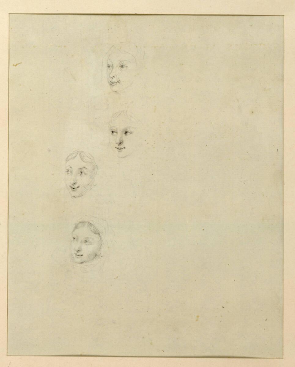 Johann Christian Brand, Vier Kopfstudien, Inv. Nr.: 30483v
