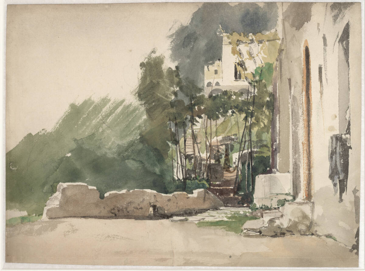 Italienisches Motiv mit Häusern und Laube, Joseph Höger