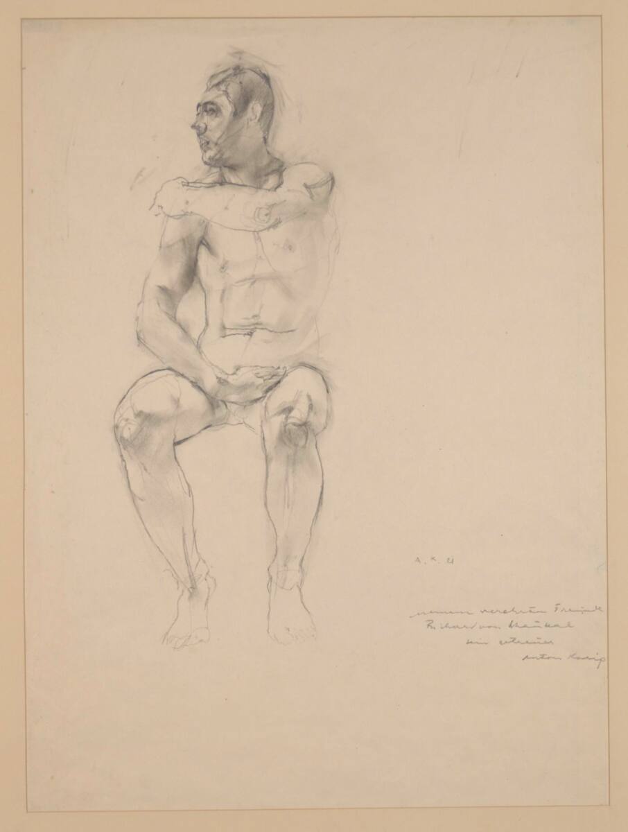 Sitzender männlicher Akt, Anton Kolig, 1921