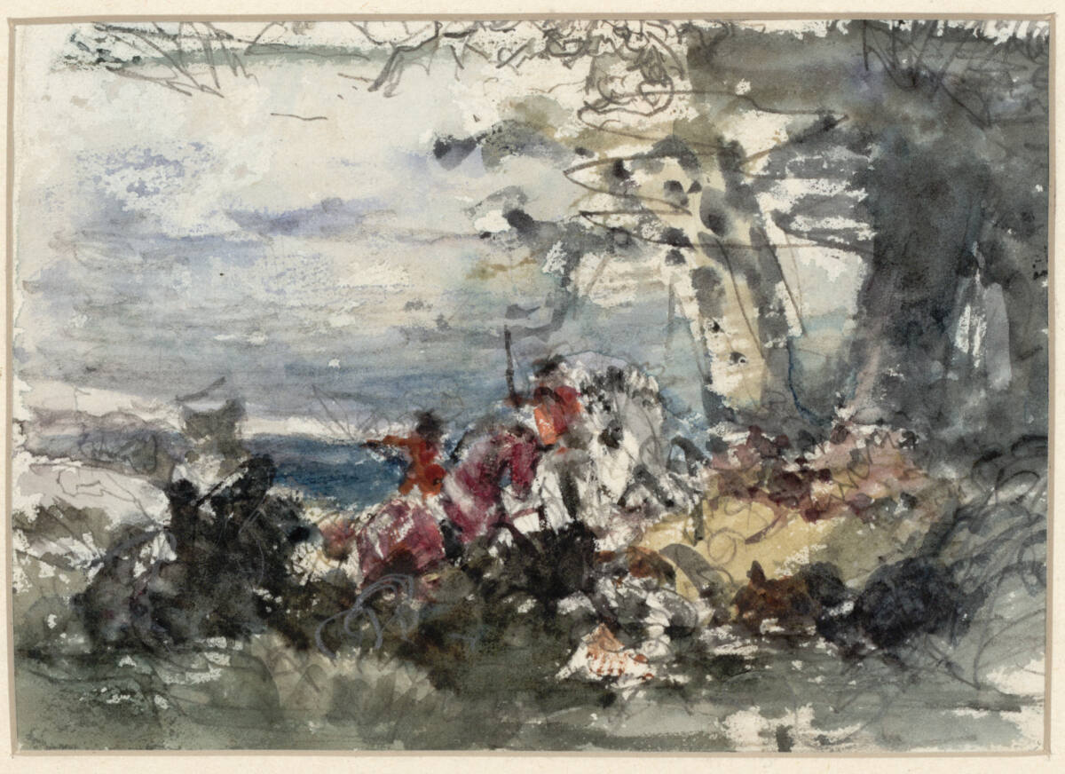 Waldlandschaft mit Parforcejagd, Friedrich Gauermann
