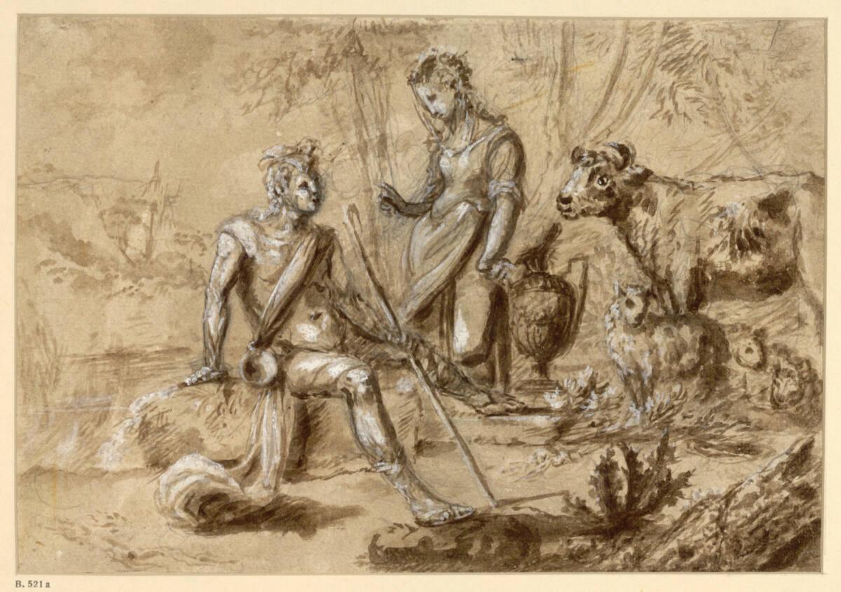 Anonym, Mythologische Szene in einer Landschaft, Inv. Nr.: 30738