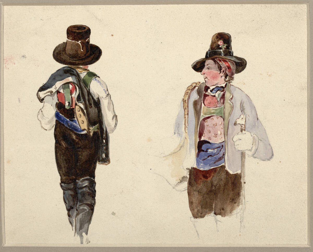 Zwei Bauerntypen, Carl Schindler, 1838–1842