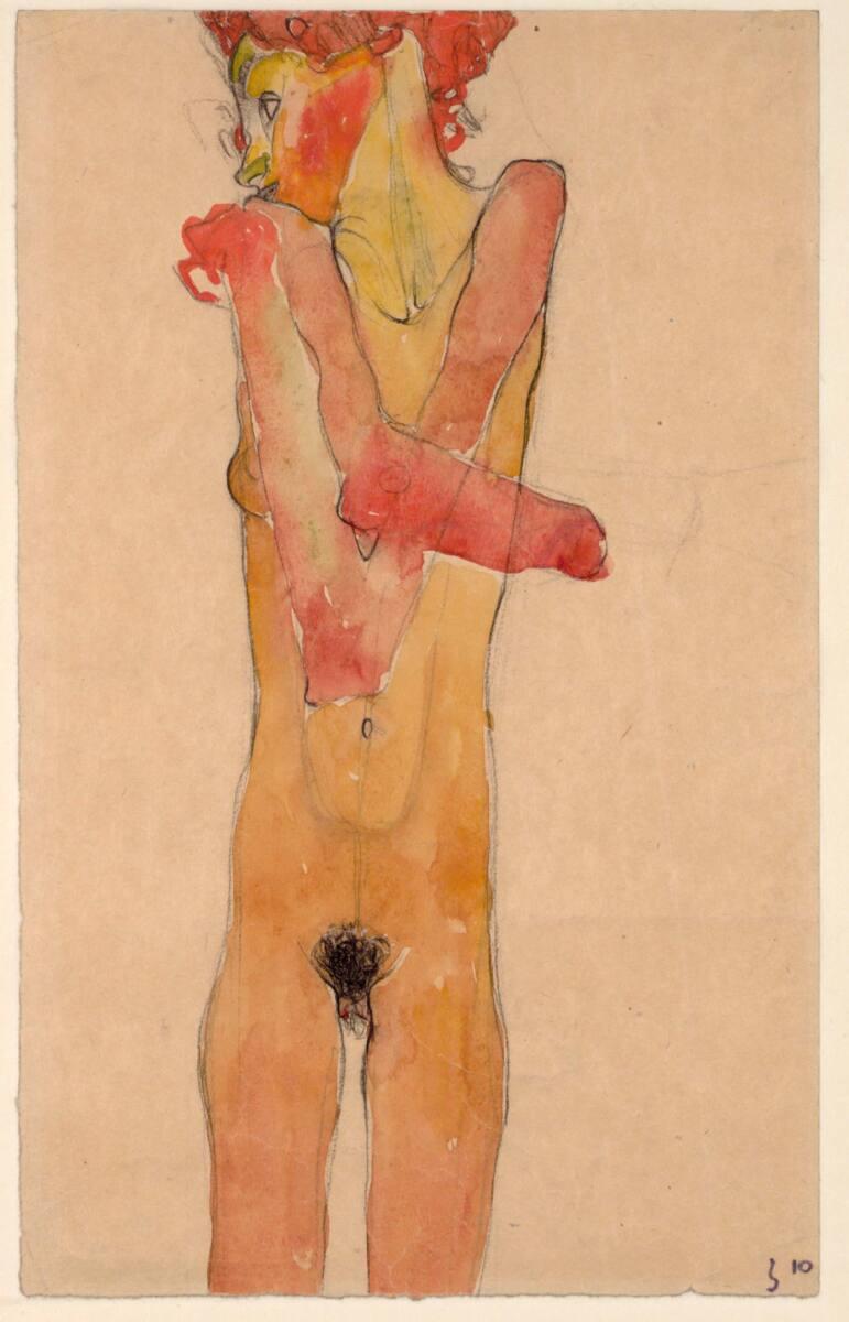 Egon Schiele, Mädchenakt mit verschränkten Armen, Inv. Nr.: 30772