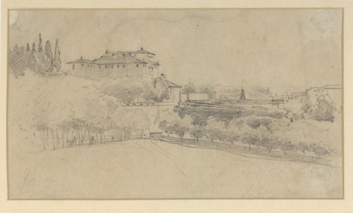 Ferdinand Laufberger, Blick auf die Villa Frascati, Inv. Nr.: 30789