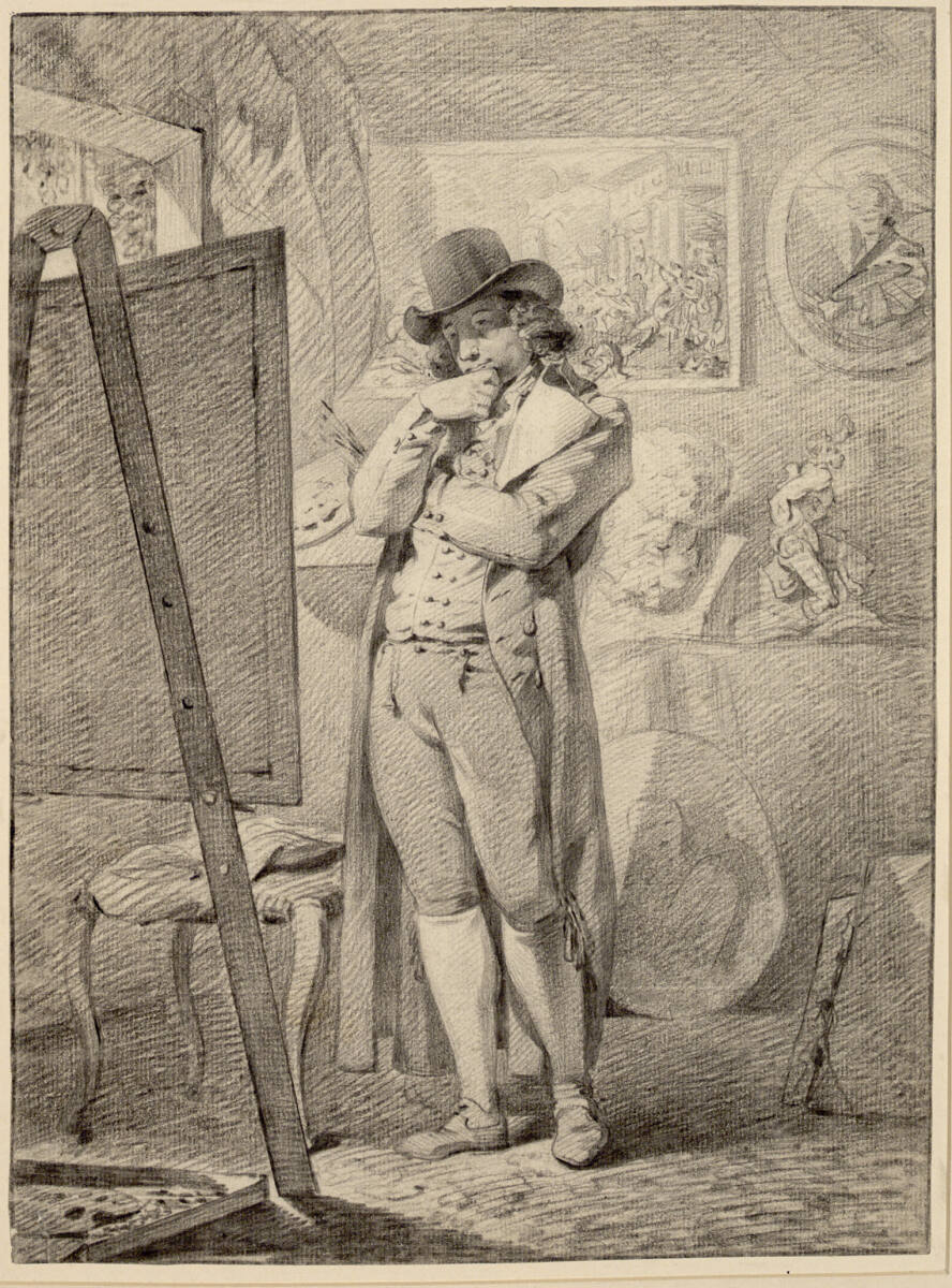 Der Kunstfreund vor einer Staffelei, James Gabriel Huquier