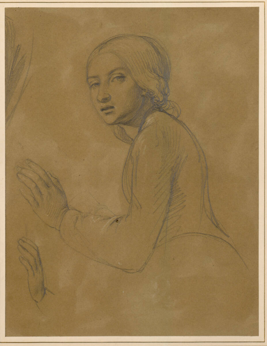 Weibliche Halbfigur mit erhobener Linken; Variante der linken Hand, Ferdinand Schubert