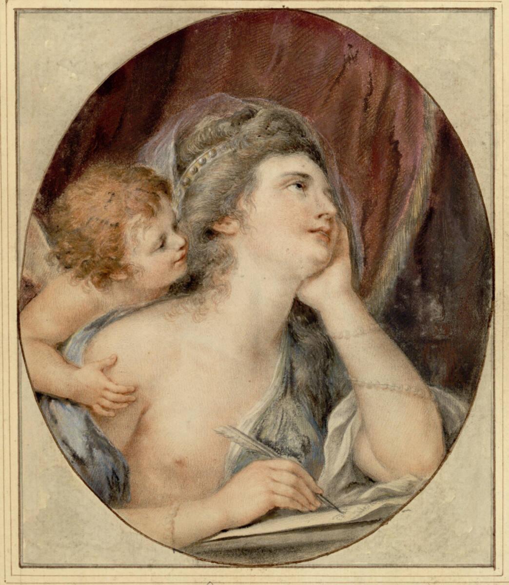 Francesco Bartolozzi, Die Dichtkunst (stehendes Oval), Inv. Nr.: 1385