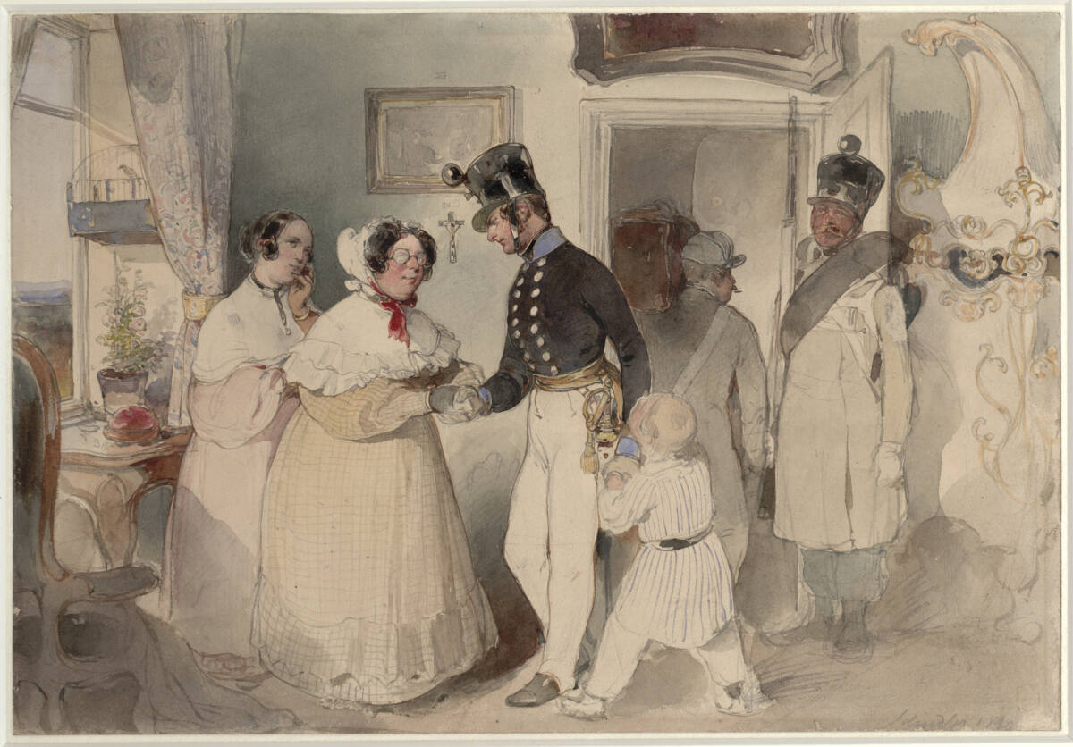 Abschied eines einquartierten Offiziers des Infanterieregiments Nr. 49, Carl Schindler, 1840