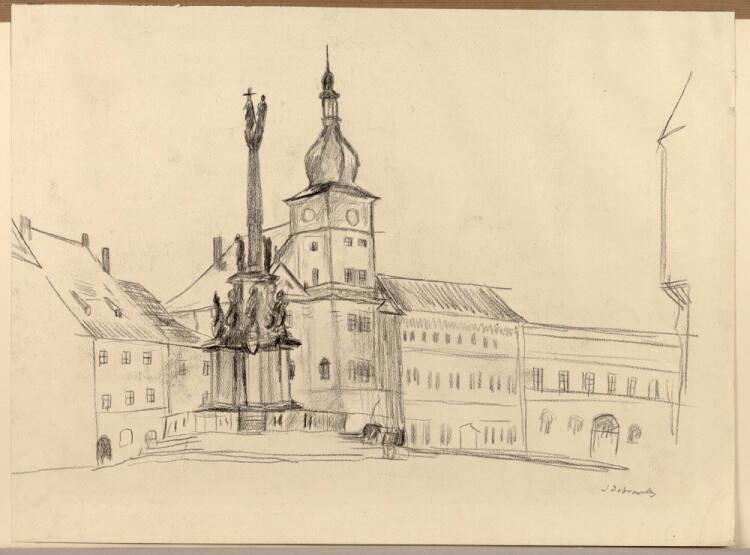Josef Dobrowsky, Marktplatz in Ellbogen, Inv. Nr.: 30955