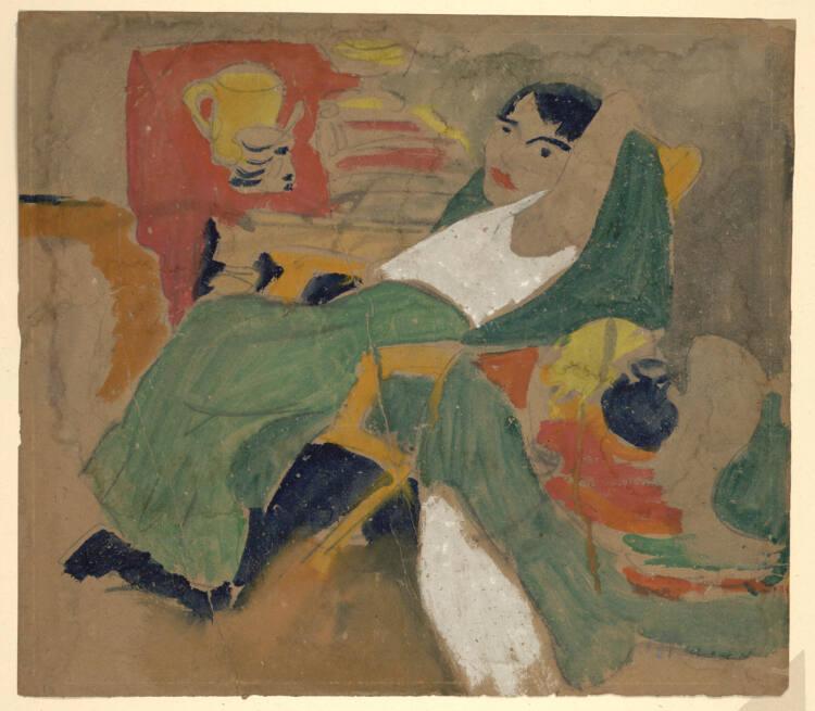Max Pechstein, Frau im Liegestuhl, Inv. Nr.: 31085r