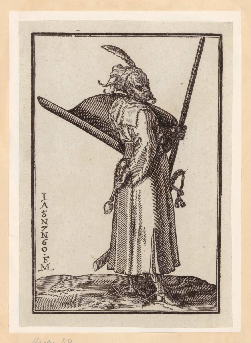 Melchior Lorch, Ein türkischer Krieger mit gewölbtem Schild und Spieß, Inv. Nr.: DG1937/50