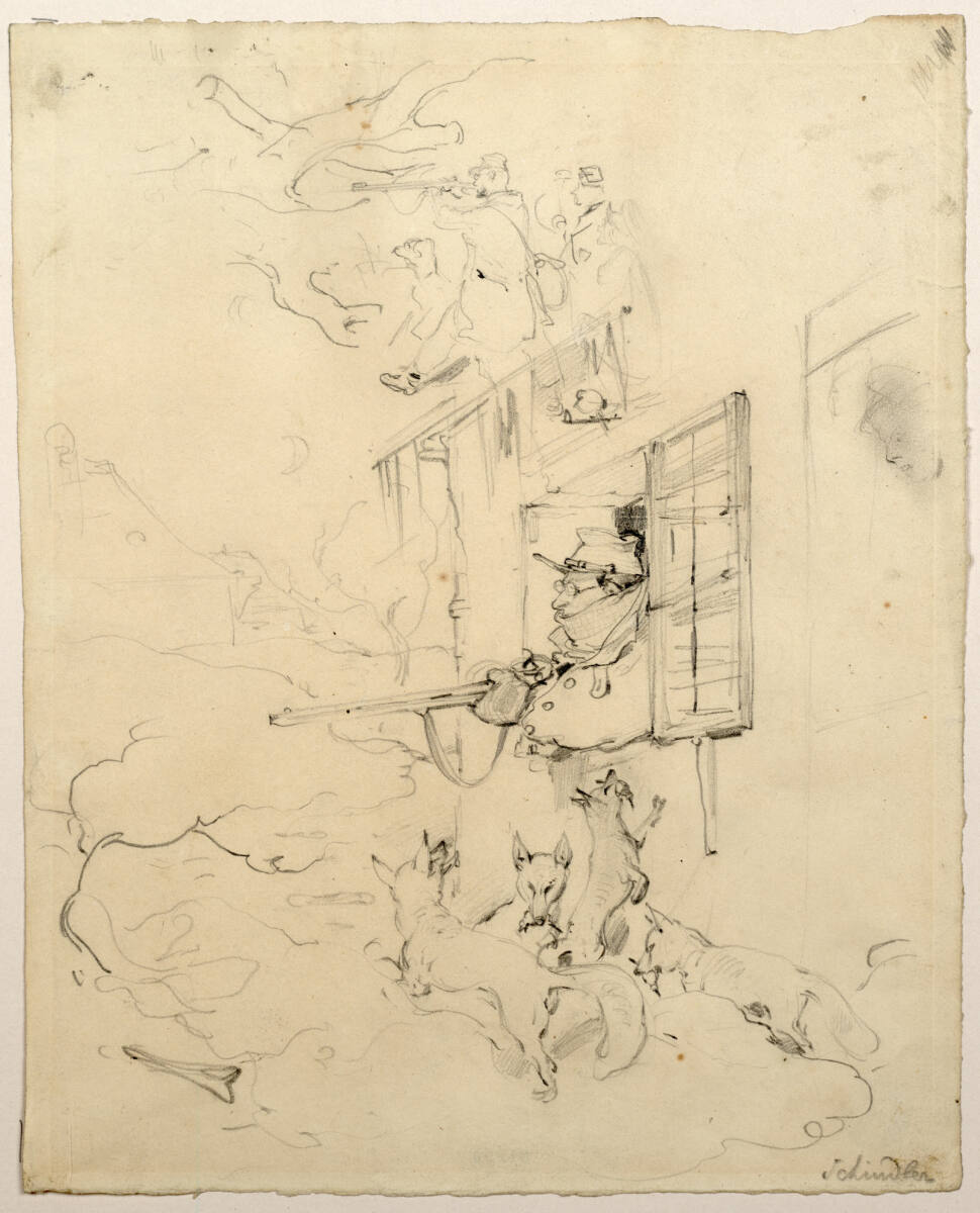 Der Fuchsjäger, Carl Schindler, 1838–1842