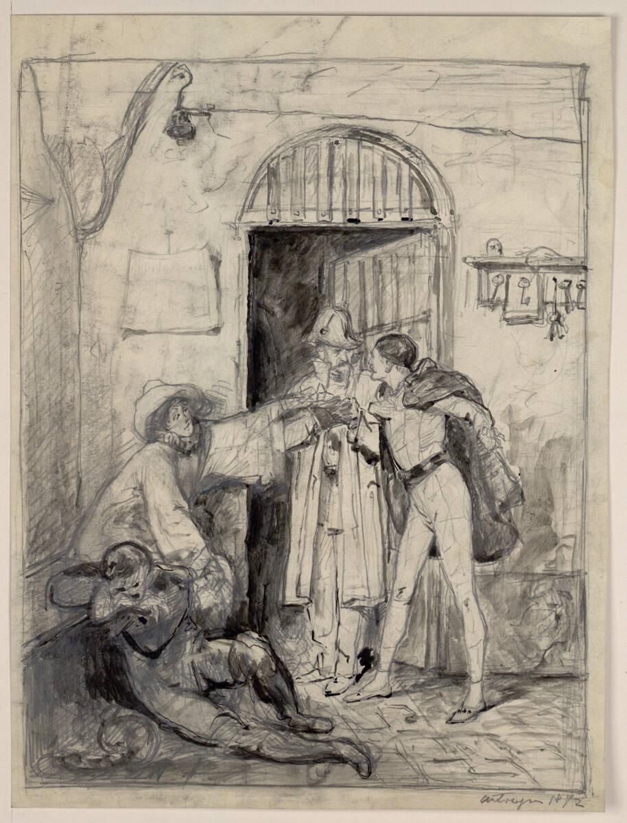 Cecil van Haanen, Faschingsende (Masque au violon), Inv. Nr.: 31691r