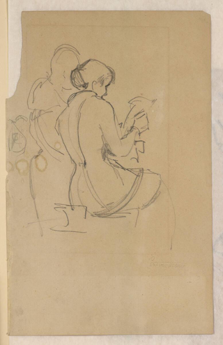 Cecil van Haanen, Zwei lesende Mädchen von hinten, Inv. Nr.: 31947r