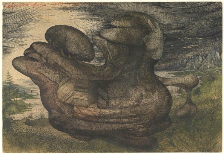 Anton Lehmden, Felsblock in einer Landschaft, Inv. Nr.: 32592