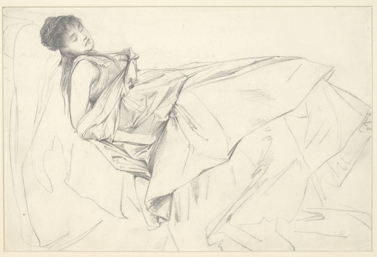 Vorstudie für die Julia im Gemälde "Die scheintote Julia Capulet", Hans Makart