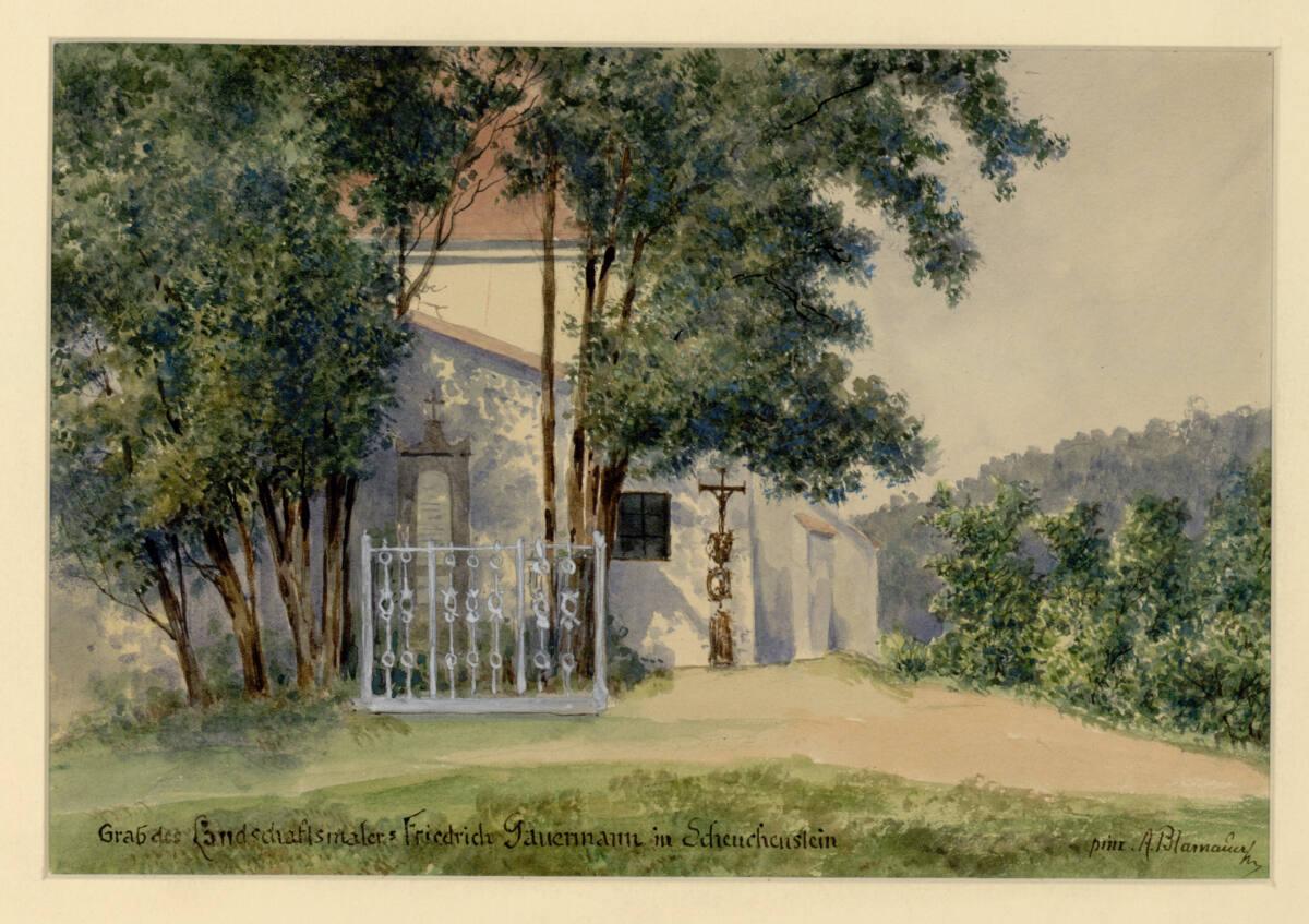 Adolf Albin Blamauer, Grab des Landschaftsmalers Friedrich Gauermann in Scheuchenstein, Inv. Nr…