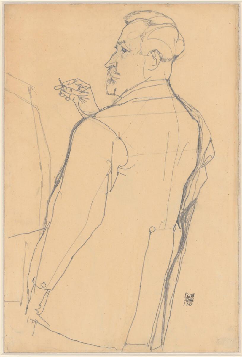 Egon Schiele, Bildnis Heinrich Benesch in Rückenansicht, Inv. Nr.: 32861r