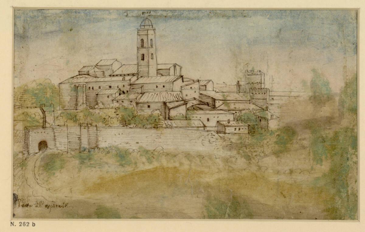 Gherardo Cibo, Südliche Landschaftsskizze, Inv. Nr.: 32938
